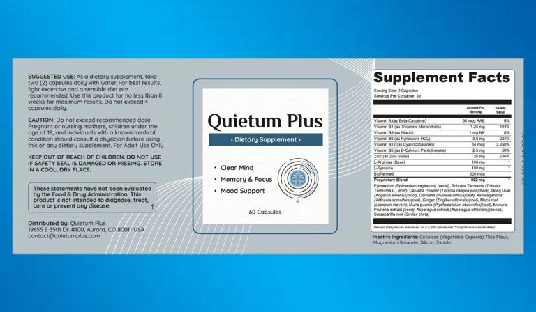 Quietum Plus Supplement Facts