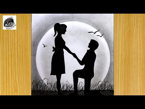 How to Draw Romantic Propose Scenery Step By Step | Romantic Drawing  Scenery | Couple Drawing | Art - YouTube